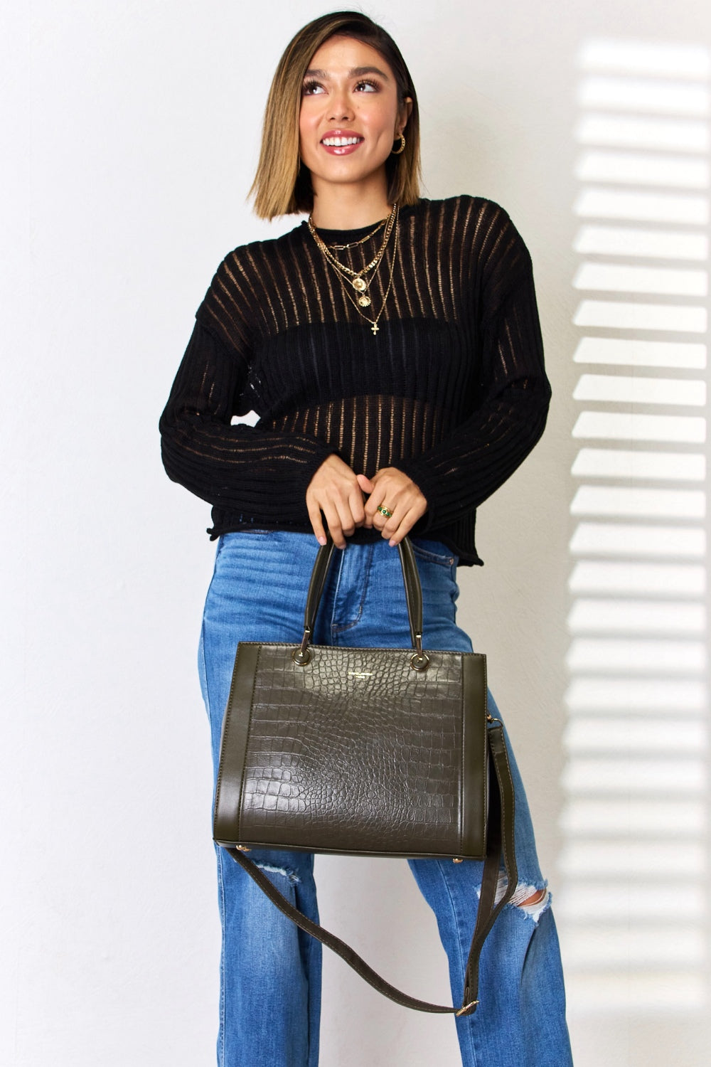 David Jones Textured Classic Carryall
