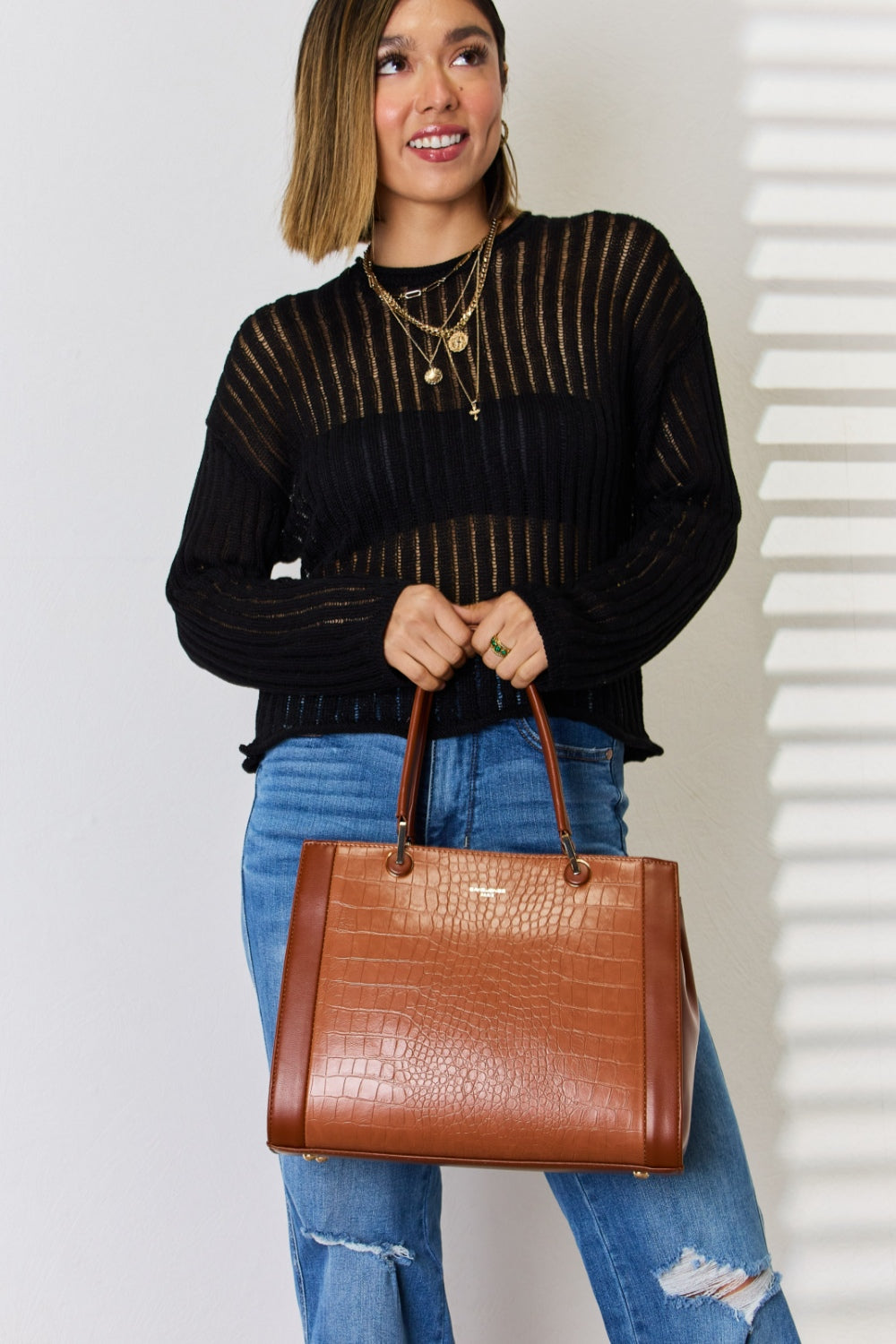 David Jones Textured Classic Carryall