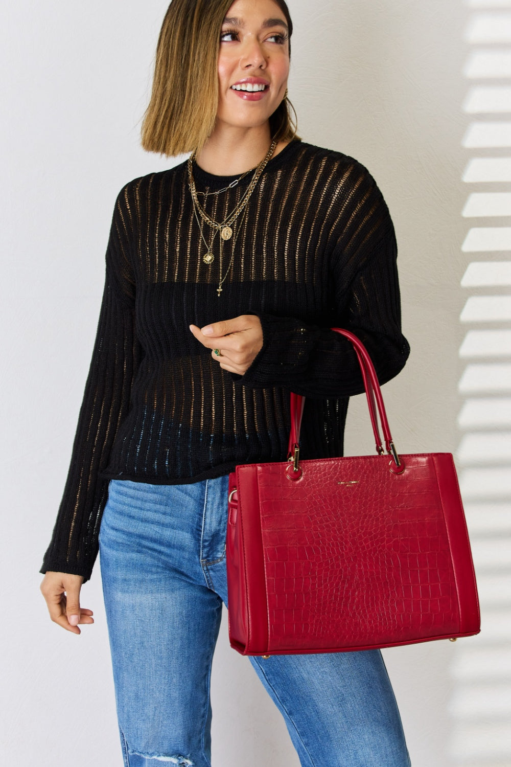 David Jones Textured Classic Carryall