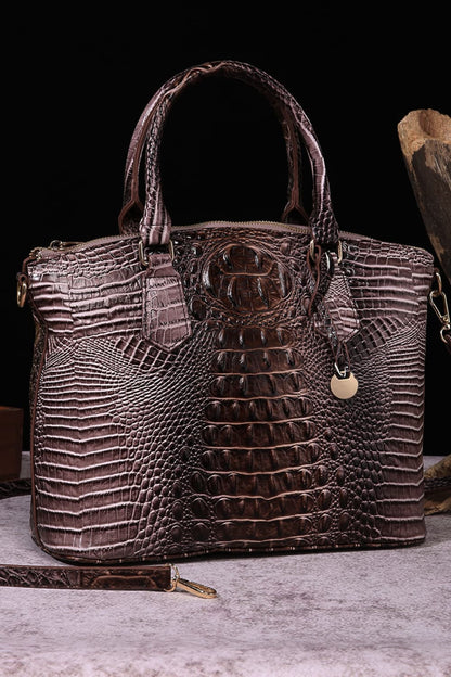 Gradient of Glamour: Ombre Crocodile Textured Handbag