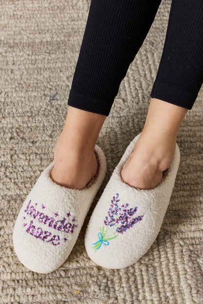 Melody Lavender Haze Sequin  Cozy Plush Slippers