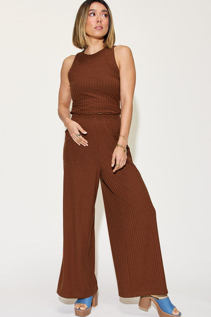 Basic Bae Playful Palazzo Pants Set