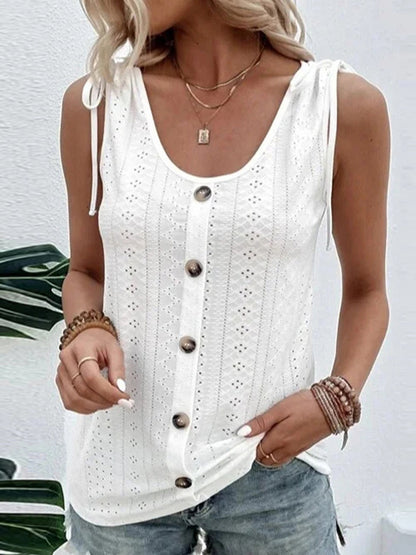 Scoop Neck Sleeveless Tank Top