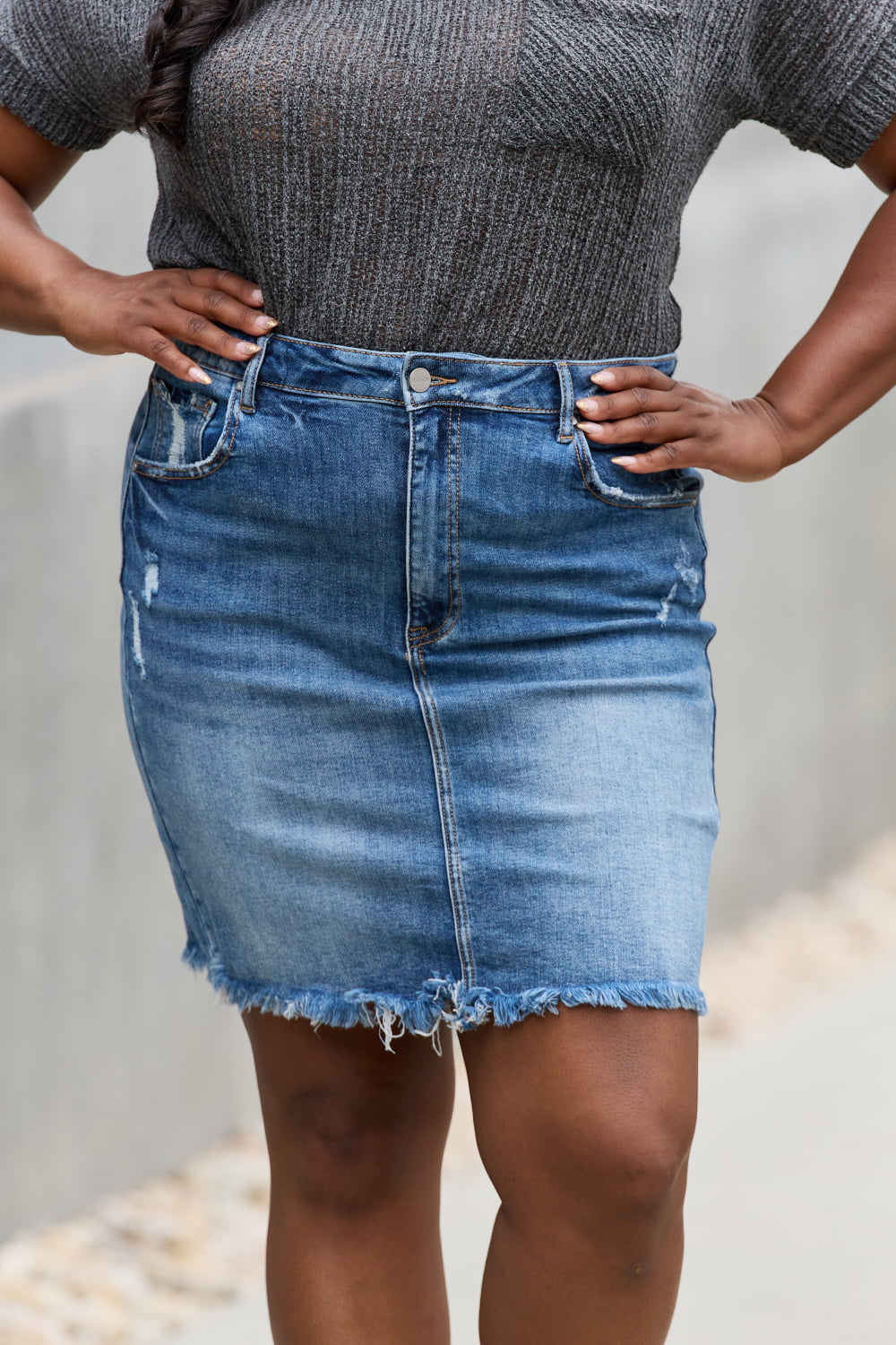 RISEN Amelia Denim Mini Skirt