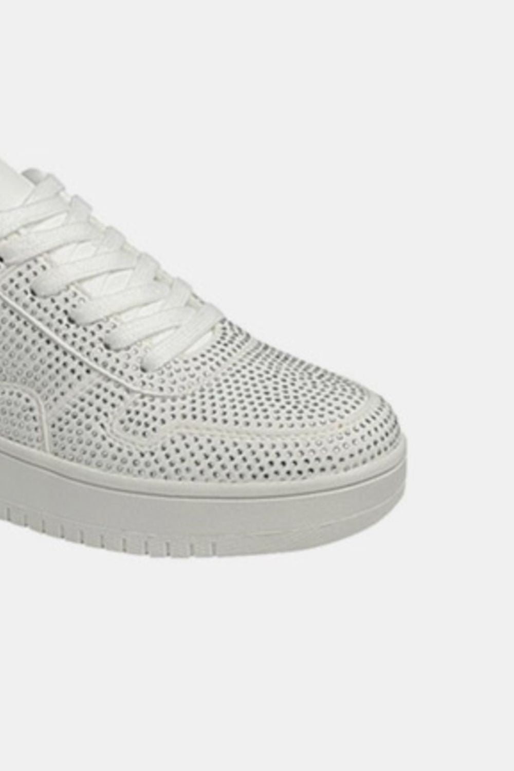 Forever Link Rhinestone Platform Flat Sneakers (White)