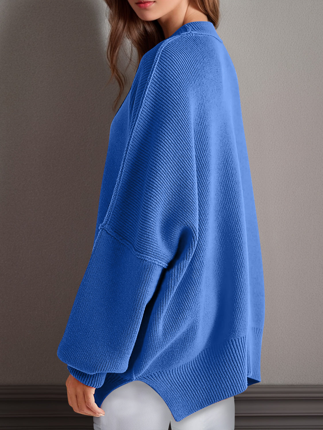 Double Take Side Slit Sweater