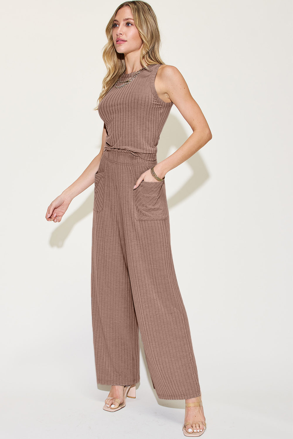 Basic Bae Playful Palazzo Pants Set