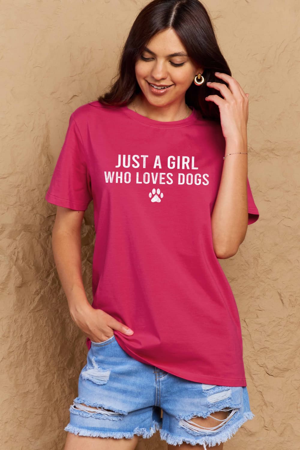 Simply Love Just A Girl Who Loves Dogs Graphic T-Shirt