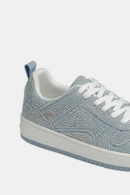 Forever Link Rhinestone Platform Flat Sneakers (Blue Denim)