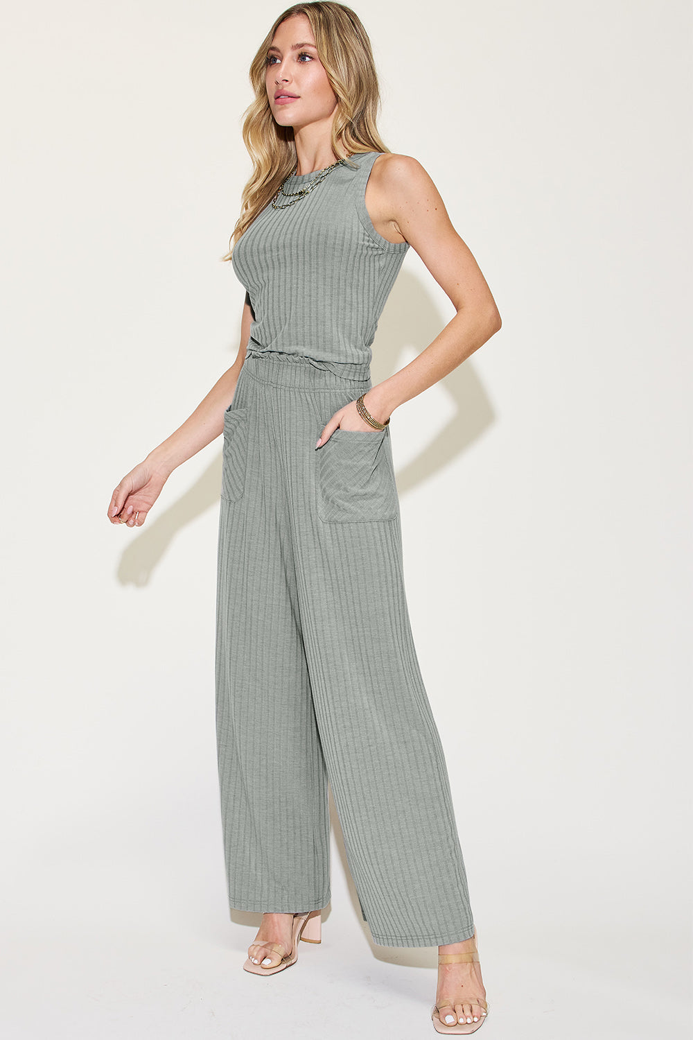 Basic Bae Playful Palazzo Pants Set