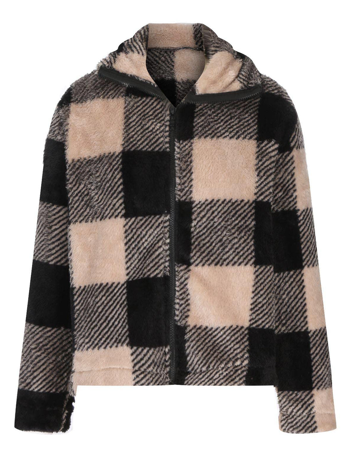 Classic Plaid Zip-Up Jacket