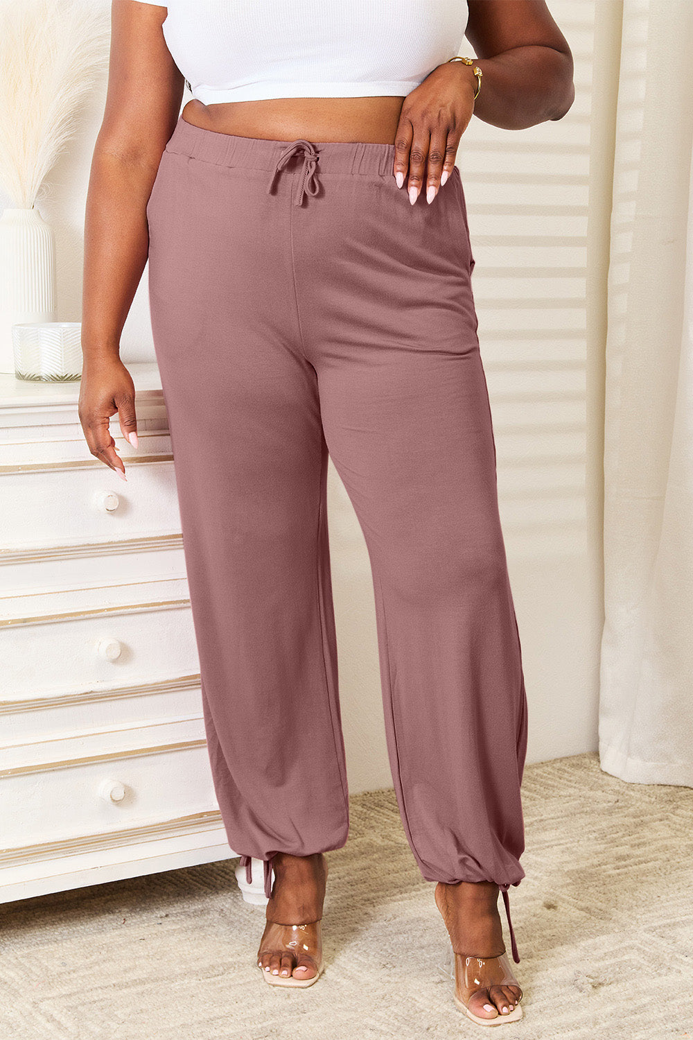 Basic Bae Soft Rayon Drawstring Pants