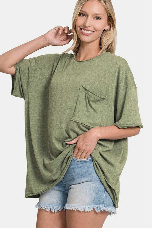 Zenana Drop Shoulder Oversized T-Shirt