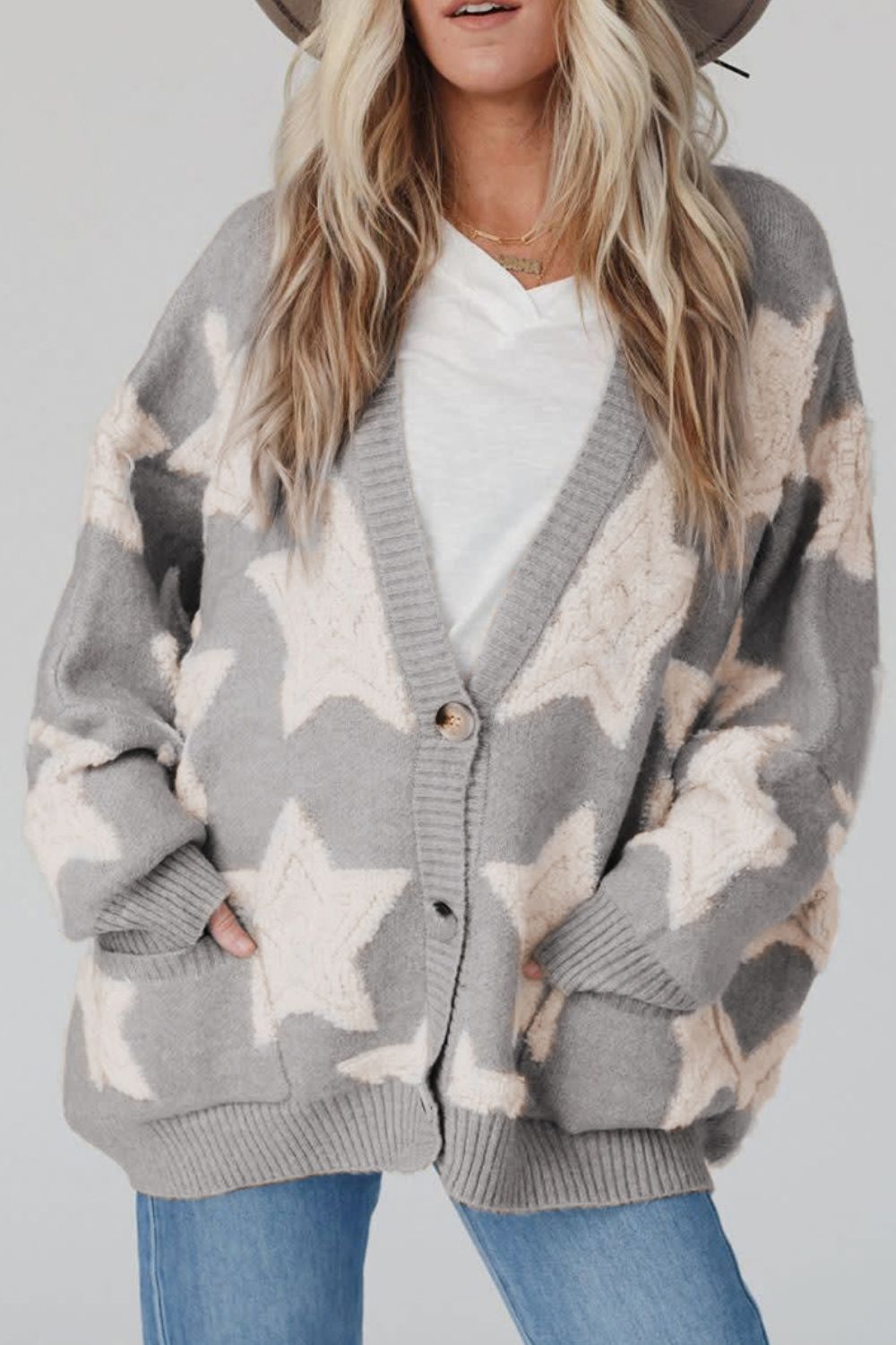 Sherpa Star V-Neck Cardigan