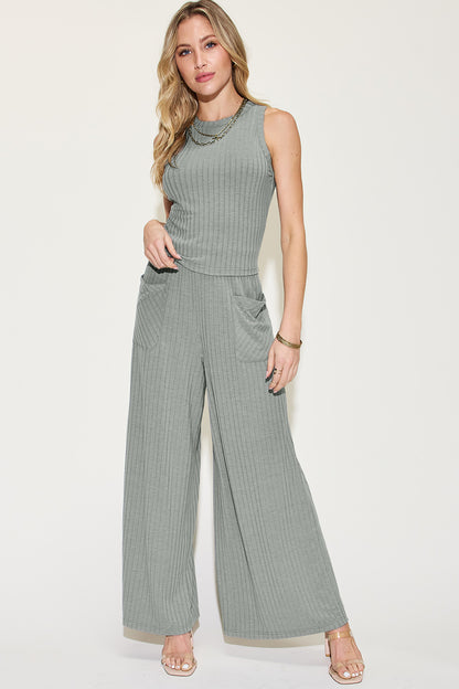 Basic Bae Playful Palazzo Pants Set