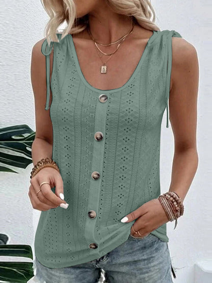 Scoop Neck Sleeveless Tank Top