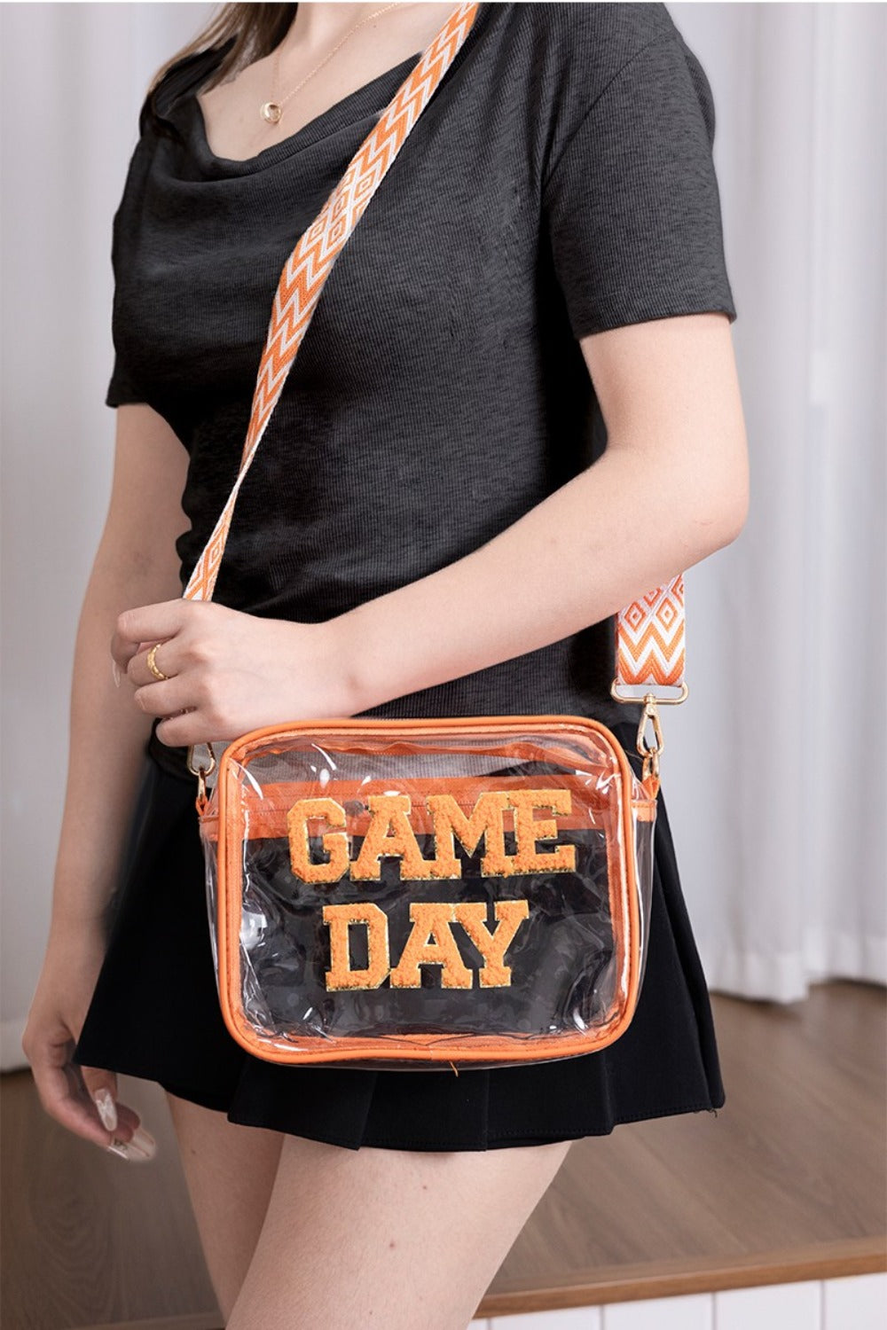 Zenana Game Day Stadium Approved Transparent Crossbody Bag