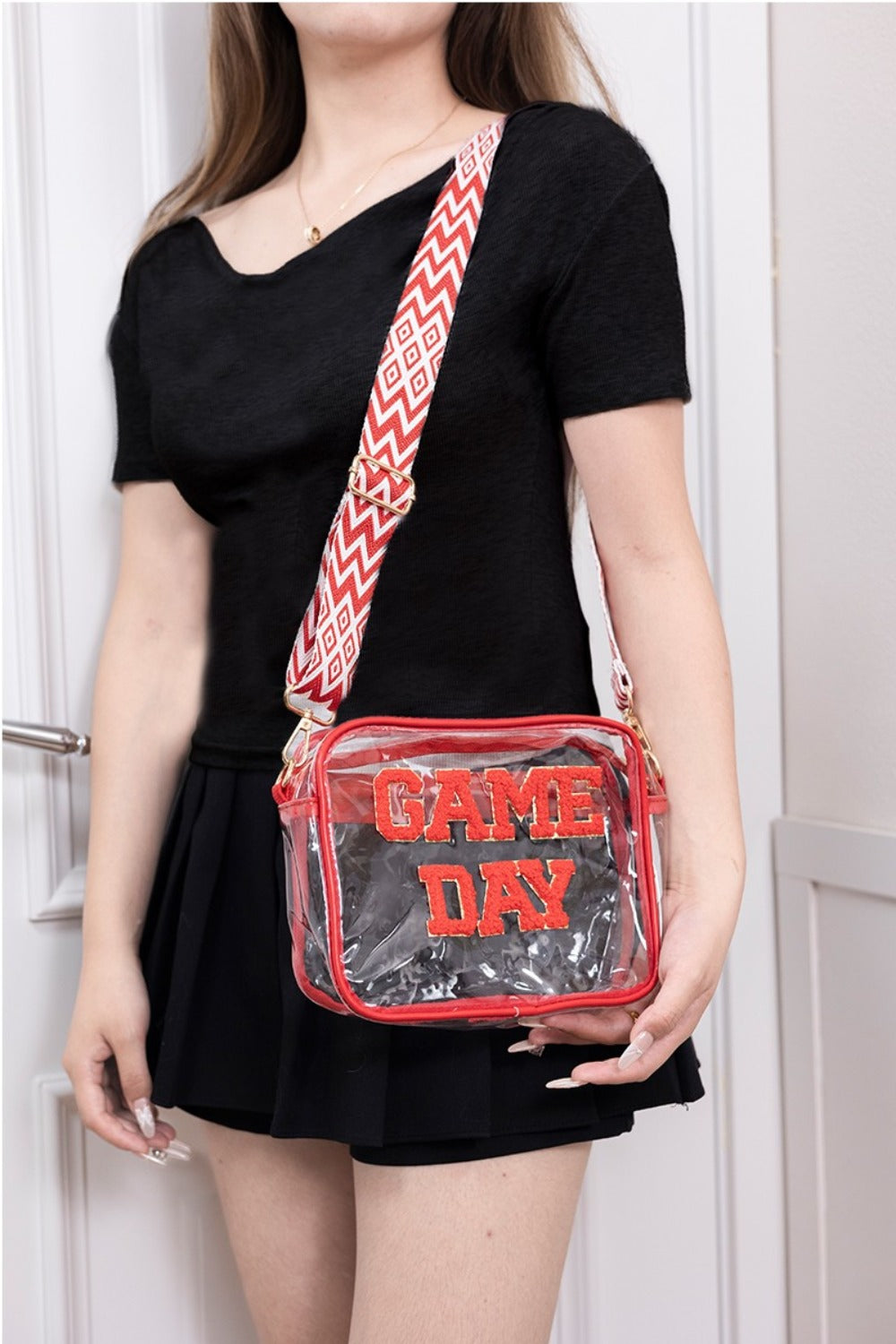 Zenana Game Day Stadium Approved Transparent Crossbody Bag