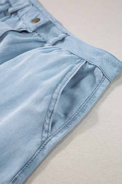 Button-Down Breeze Denim Skirt