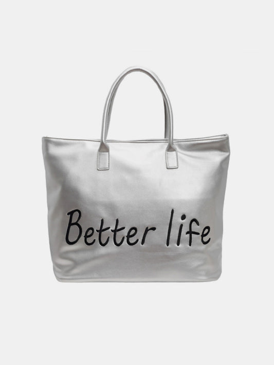 Better Life Faux Leather Tote Bag