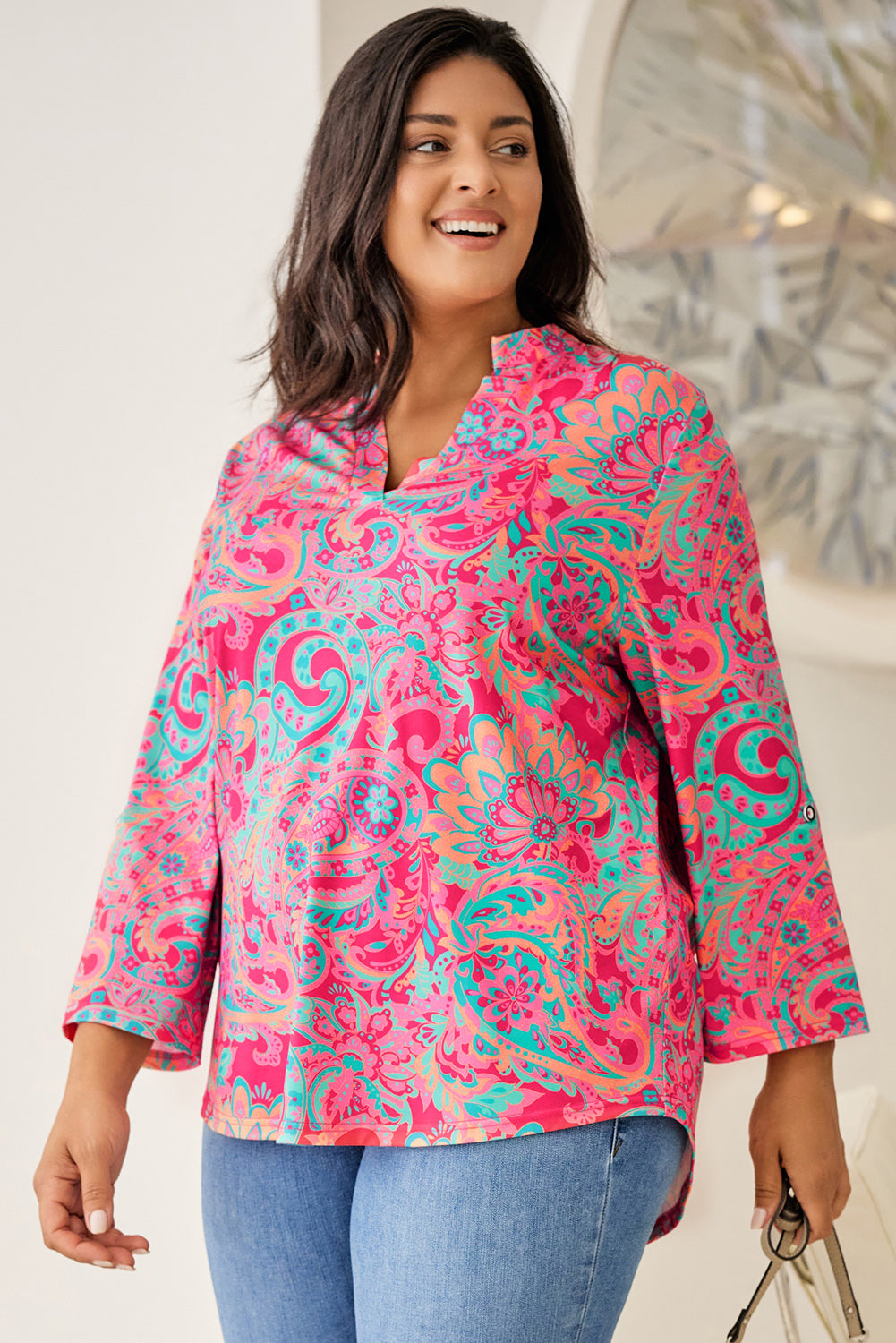 Curvy Chic Paisley Parade Blouse