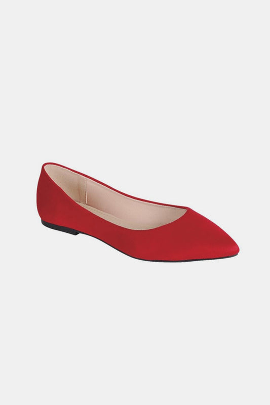 Forever Link Pointy Toe Slip On Flat (Red)