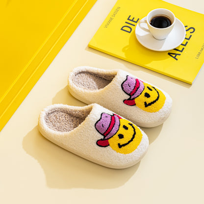 Melody Cowboy Smiley Face Slippers