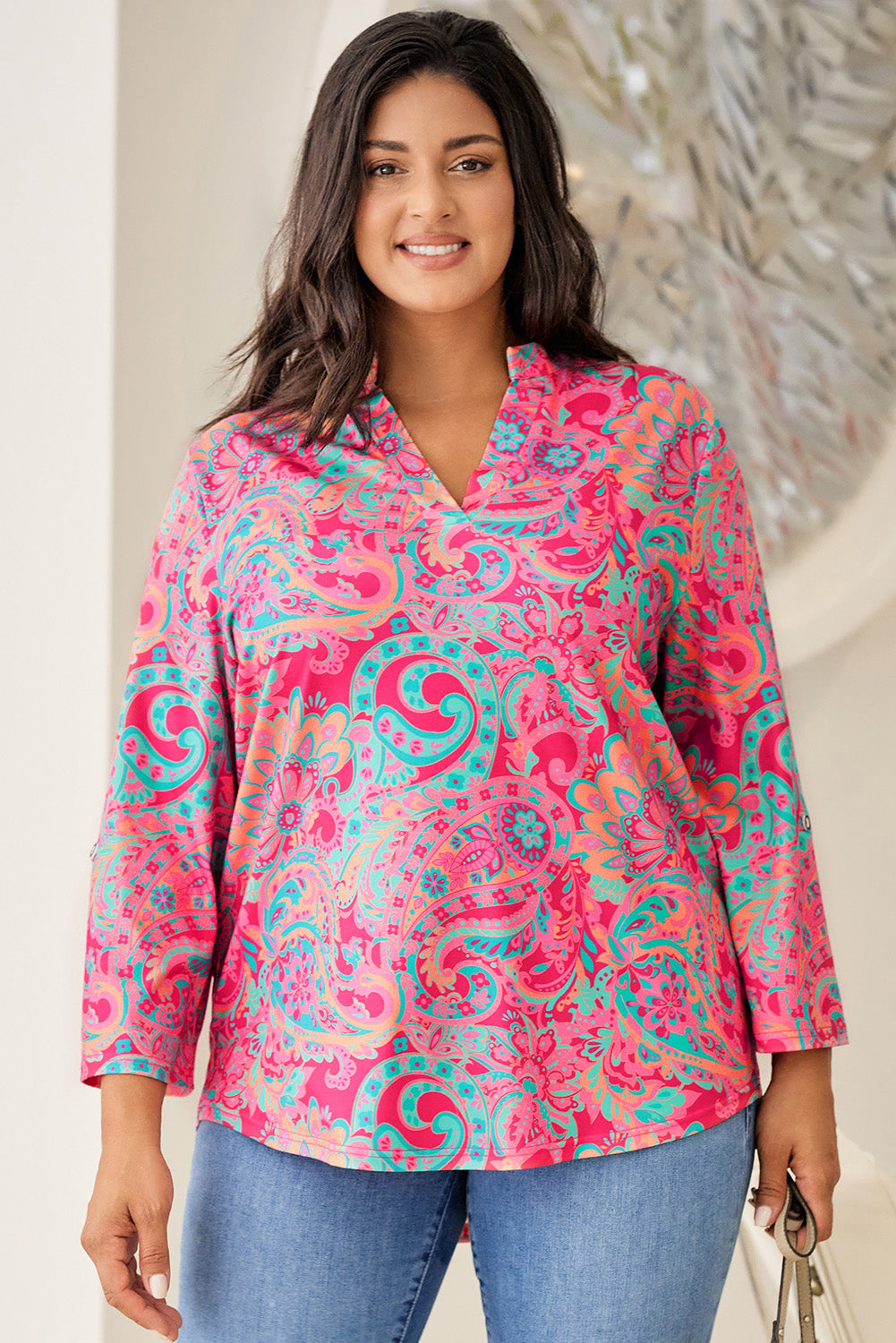 Curvy Chic Paisley Parade Blouse