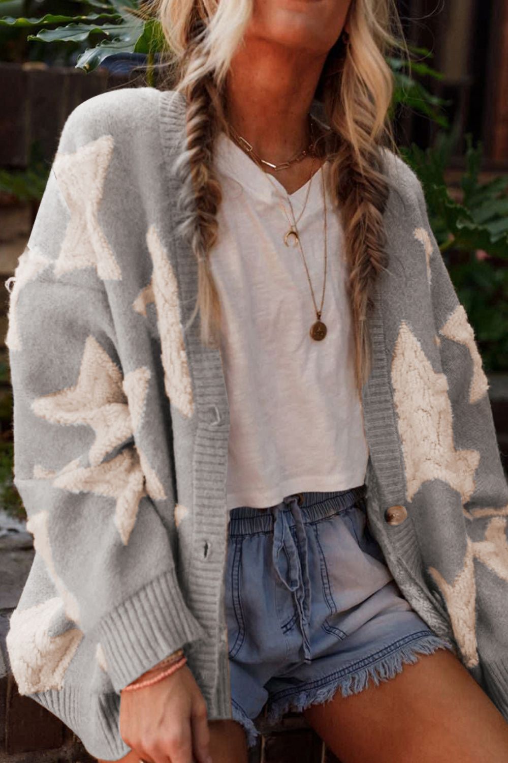 Sherpa Star V-Neck Cardigan