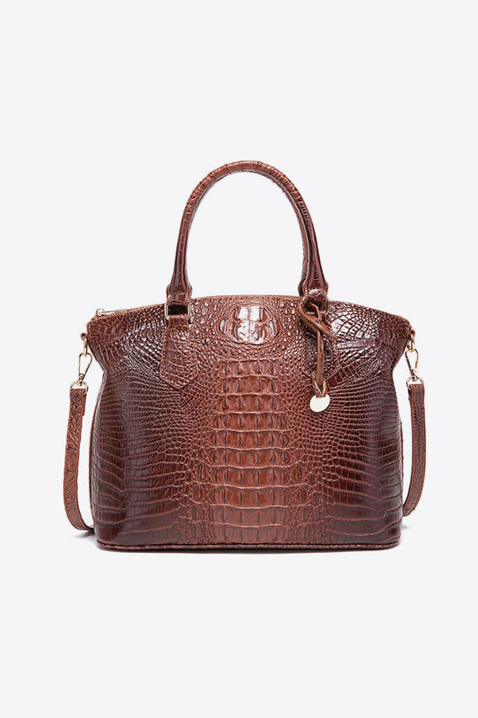 Luxe Crocodile-Embossed Satchel