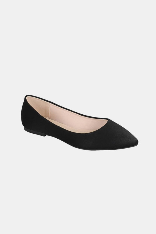 Forever Link Pointy Toe Slip On Flat Loafers (Black)