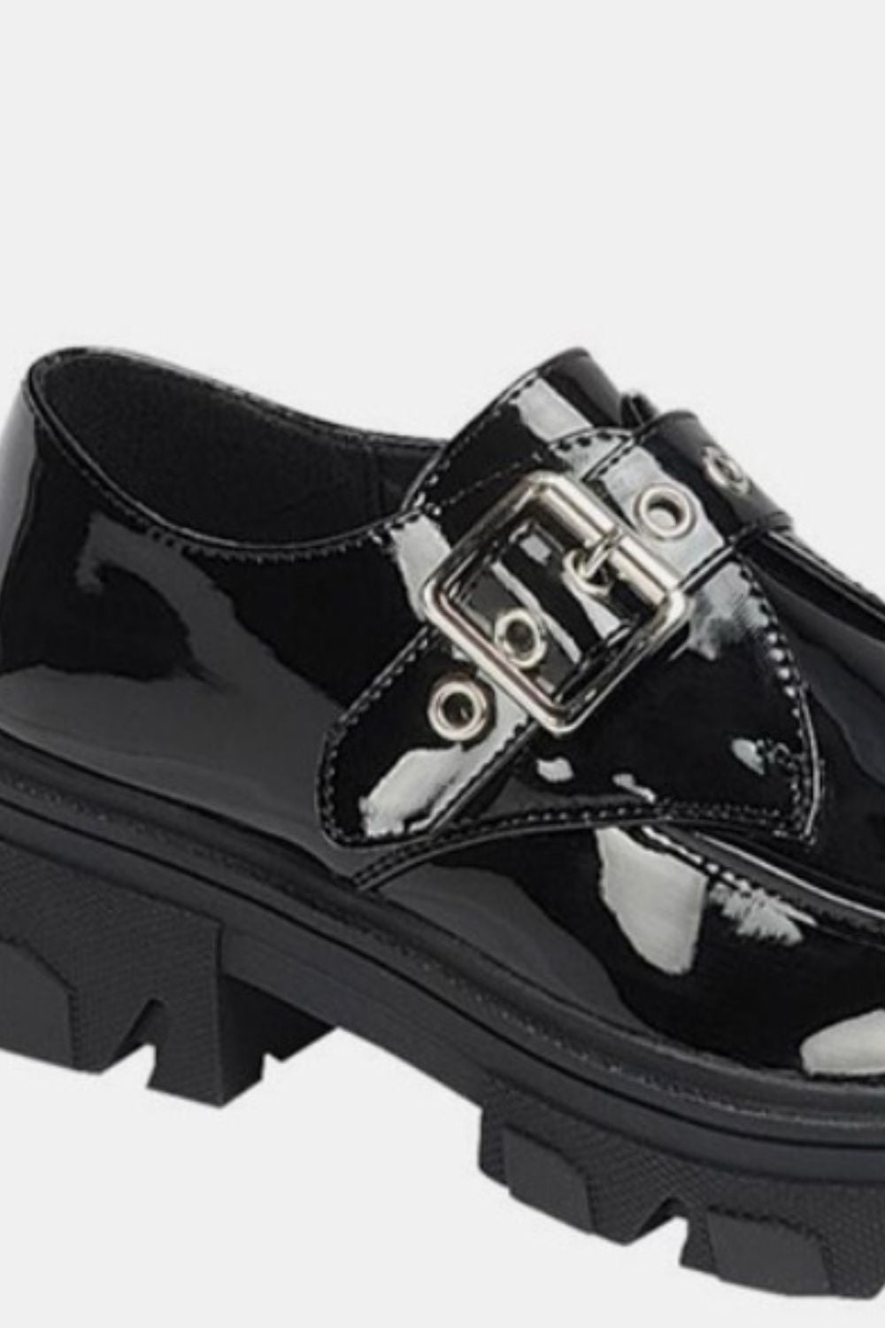 Forever Link Buckled Platform Lug Sole Loafers (Black)