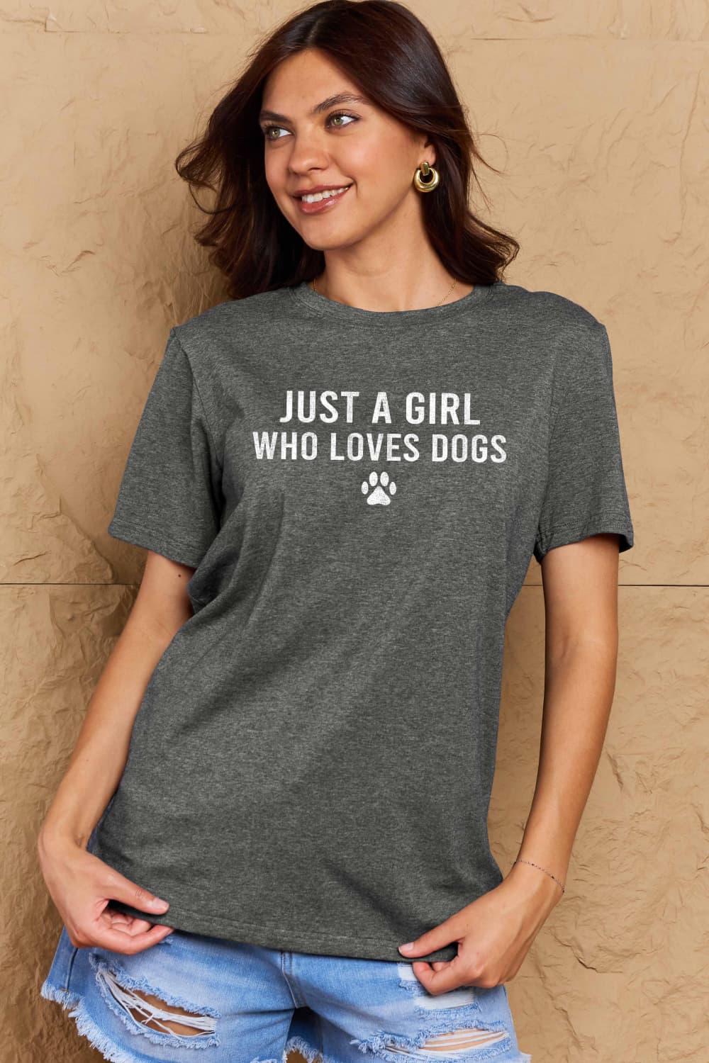 Simply Love Just A Girl Who Loves Dogs Graphic T-Shirt